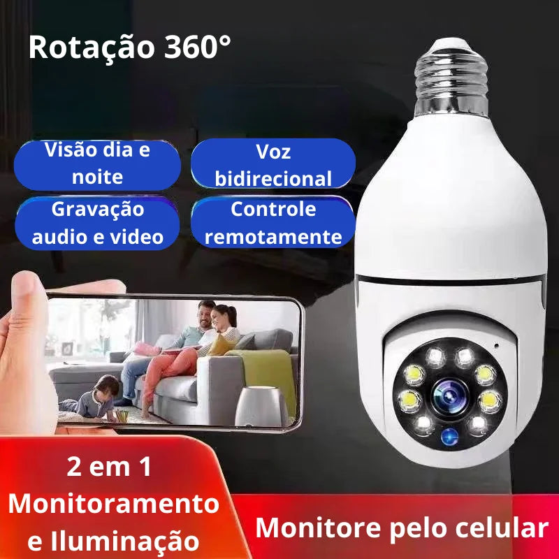 Câmera Lâmpada ShieldVision – Segurança Inteligente e Discreta para sua Casa ou Trabalho