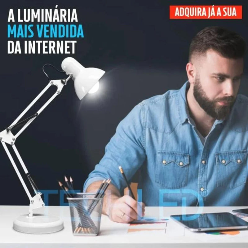 Luminária Articulável FlexLight – Design Moderno, Iluminação Direcionada, Ideal para Casa e Escritório