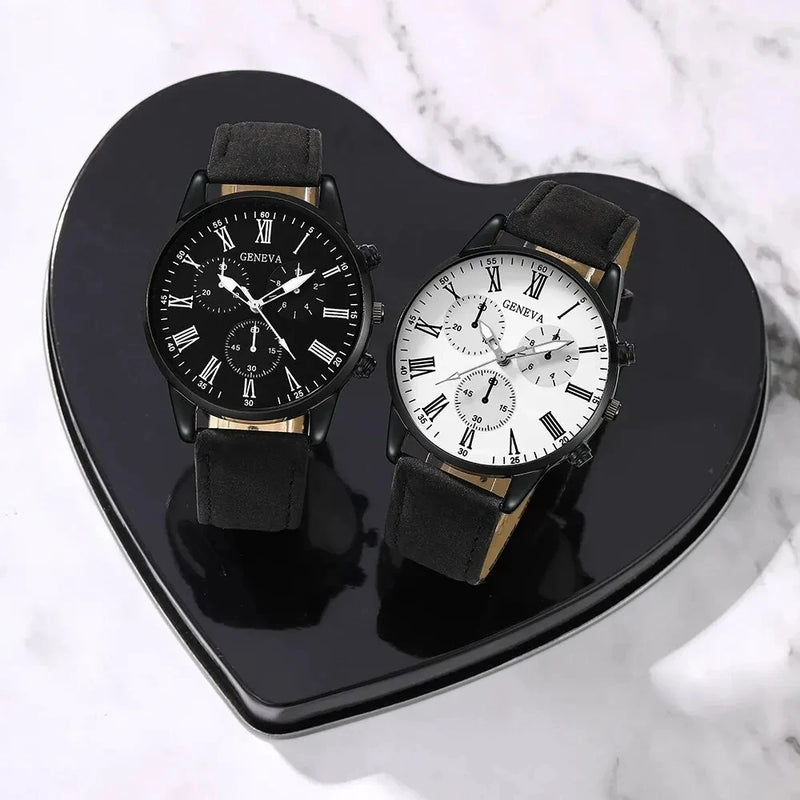 Conjunto de Relógios Casuais e Elegantes para Casais - DuoElegance Timepieces